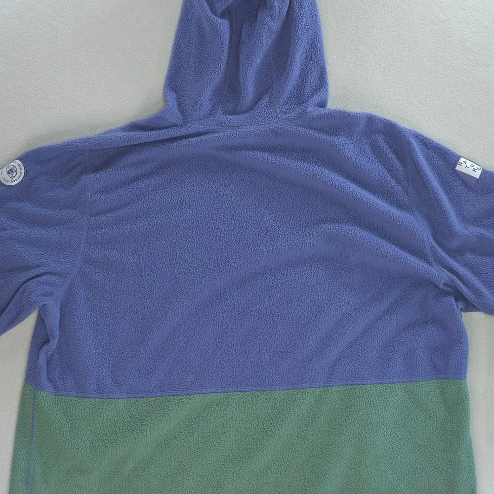 The North Face Gorpcore Colorblock Fleece Hoodie XXL Outdoor Blue Green